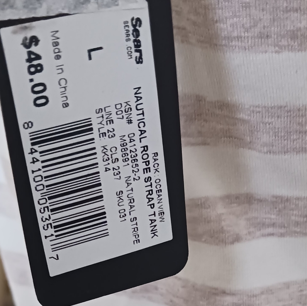 Kim Kardashian Striped White and Beige TankTop NWT - Picture 8 of 8